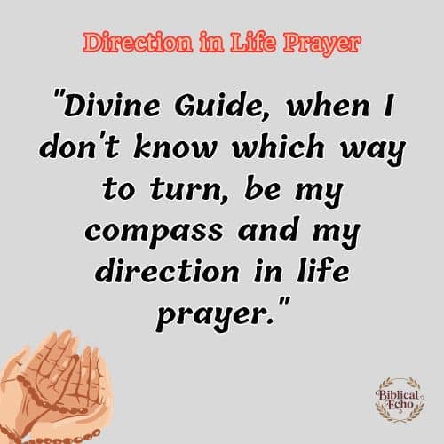 Direction in Life Prayer