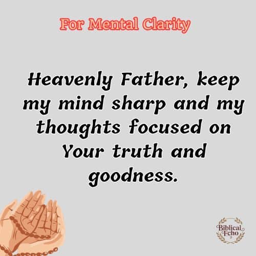 For Mental Clarity