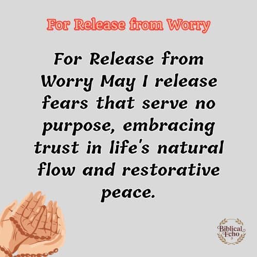 For Release from Worry For Release from Worry