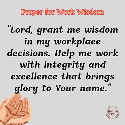 Prayer for Work Wisdom