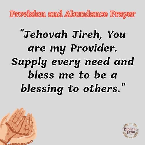Provision and Abundance Prayer