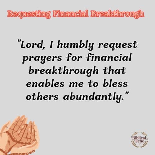 Requesting Financial Breakthrough Requesting Financial Breakthrough