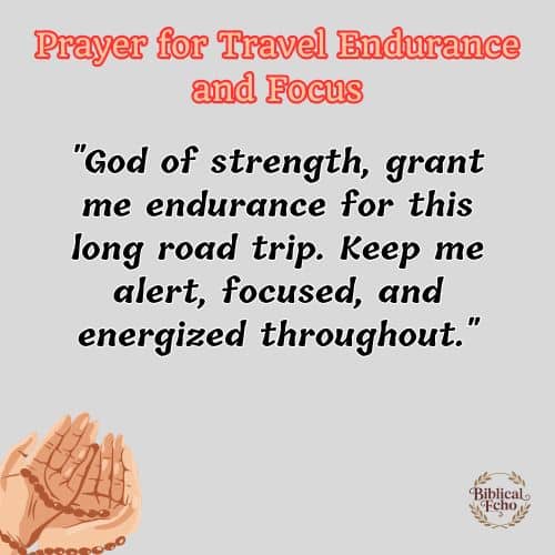 Prayer for Travel Endurance and Focus